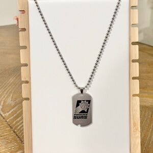 Phoenix Suns Dog Tag Necklace Silver Tone Ball Chain 23” Mens Unisex NBA